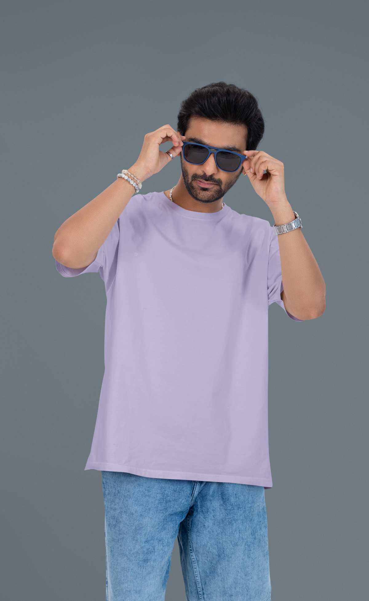 Gravitee Misty Lilac purple Oversized T-Shirt for Men – Atmospheric Elevations Collection | Gravitee Atelier