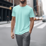 Gravitee Frosted Aqua Mint Regular T-Shirt for Men – Atmospheric Elevations Collection | Gravitee Atelier