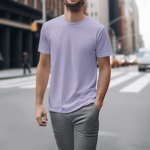 Gravitee Misty Lilac purple Regular T-Shirt for Men – Atmospheric Elevations Collection | Gravitee Atelier