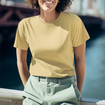 Gravitee Desert Dune beige Regular T-Shirt for Women – Atmospheric Elevations Collection | Gravitee Atelier