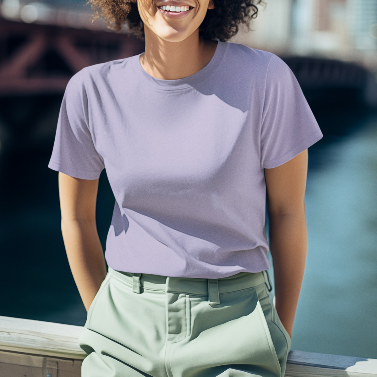 Gravitee Misty Lilac purple Regular T-Shirt for Women – Atmospheric Elevations Collection | Gravitee Atelier