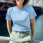 Gravitee Sky Reflection blue Regular T-Shirt for Women – Atmospheric Elevations Collection | Gravitee Atelier