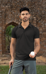 Gravitee Obsidian Night black Regular Polo for Men – Classic Polo Collection | Gravitee Atelier
