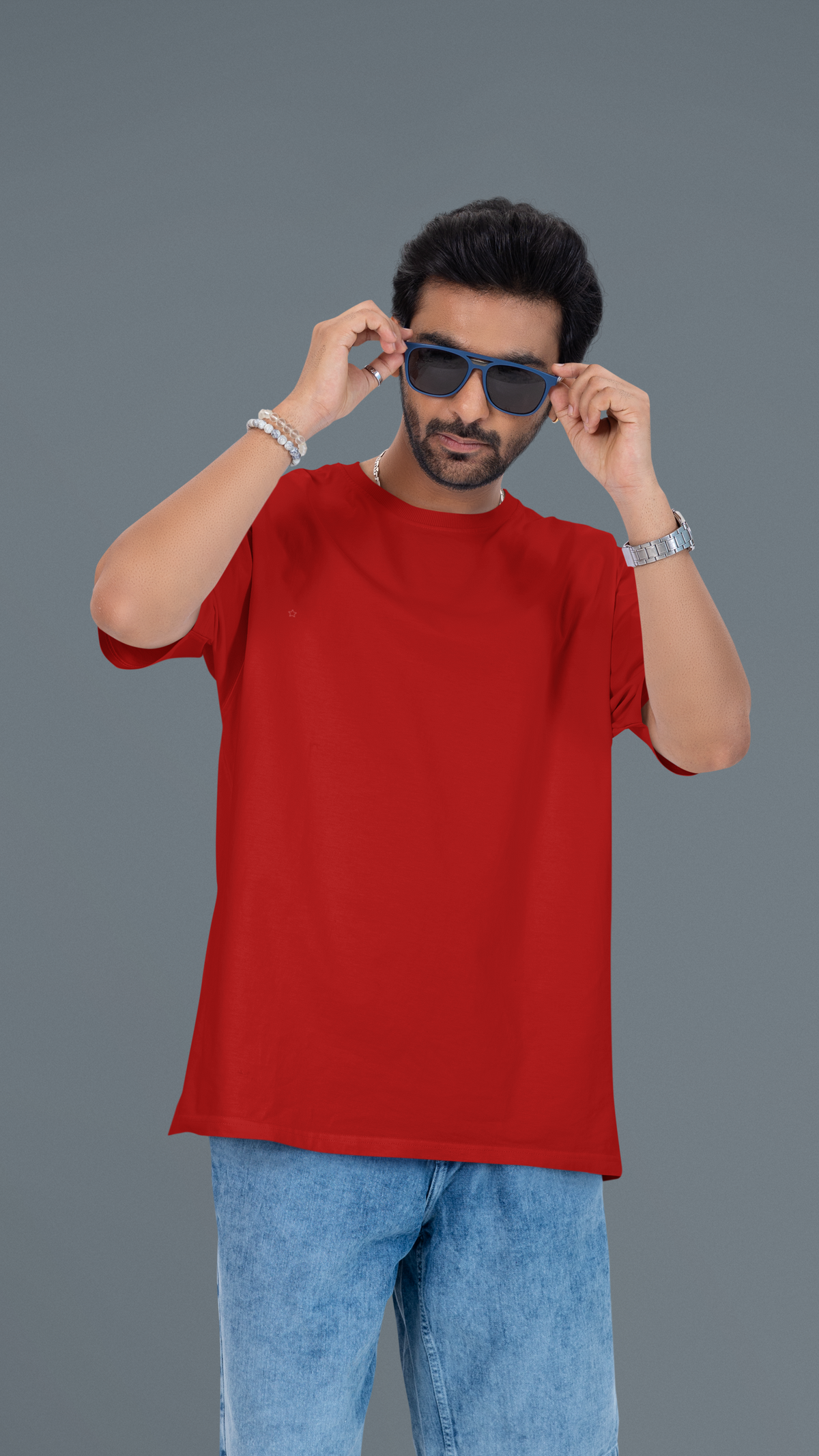 Gravitee Cherry Berry red Oversized T-Shirt for Men – Earth Anchors Collection | Gravitee Atelier