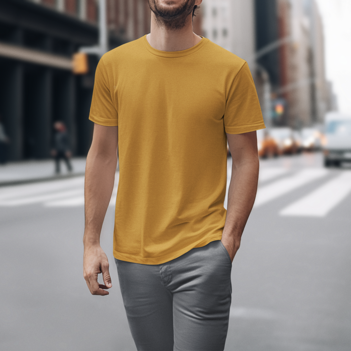 Gravitee Wild Honey yellow Regular T-Shirt for Men – Earth Anchors Collection | Gravitee Atelier