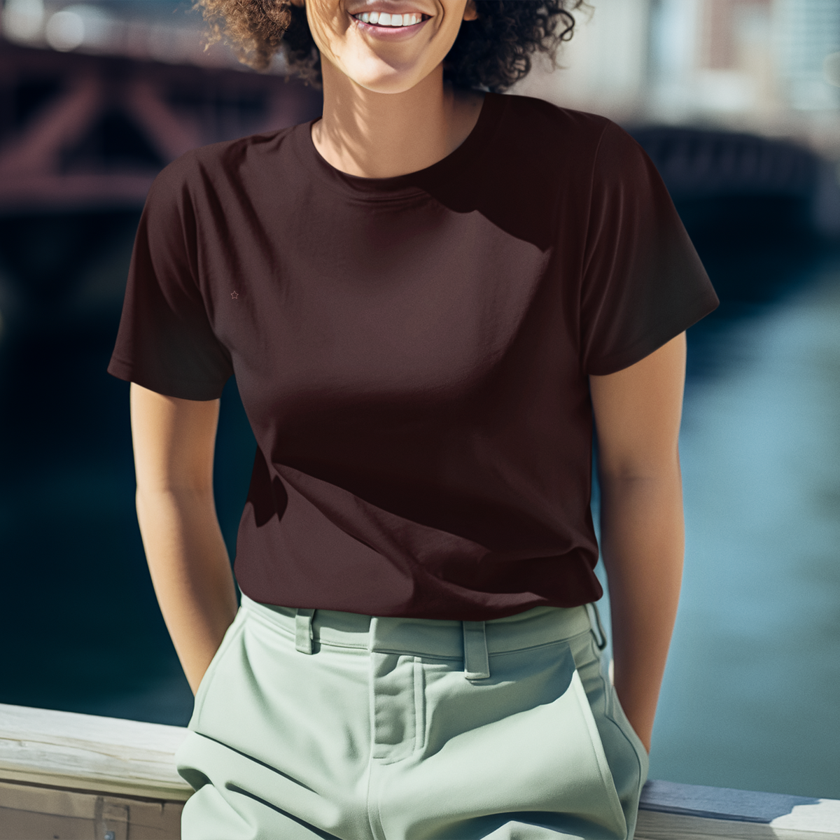 Gravitee Crimson Eclipse red Regular T-Shirt for Women – Earth Anchors Collection | Gravitee Atelier