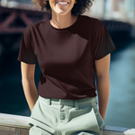 Gravitee Crimson Eclipse red Regular T-Shirt for Women – Earth Anchors Collection | Gravitee Atelier