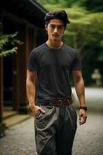 Gravitee Obsidian Night black Regular T-Shirt for Men – Premium Supima Collection | Gravitee Atelier