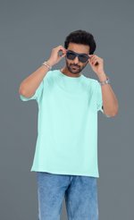 Gravitee Frosted Aqua Mint Oversized T-Shirt for Men – Atmospheric Elevations Collection | Gravitee Atelier