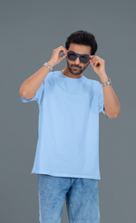 Gravitee Sky Reflection blue Oversized T-Shirt for Men – Atmospheric Elevations Collection | Gravitee Atelier
