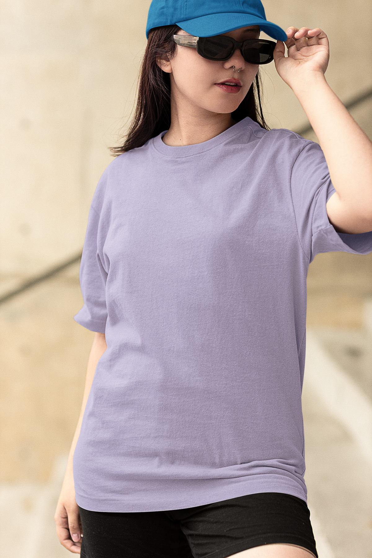 Gravitee Misty Lilac purple Oversized T-Shirt for Women – Atmospheric Elevations Collection | Gravitee Atelier