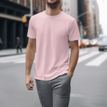 Gravitee Blush Petal pink Regular T-Shirt for Men – Atmospheric Elevations Collection | Gravitee Atelier