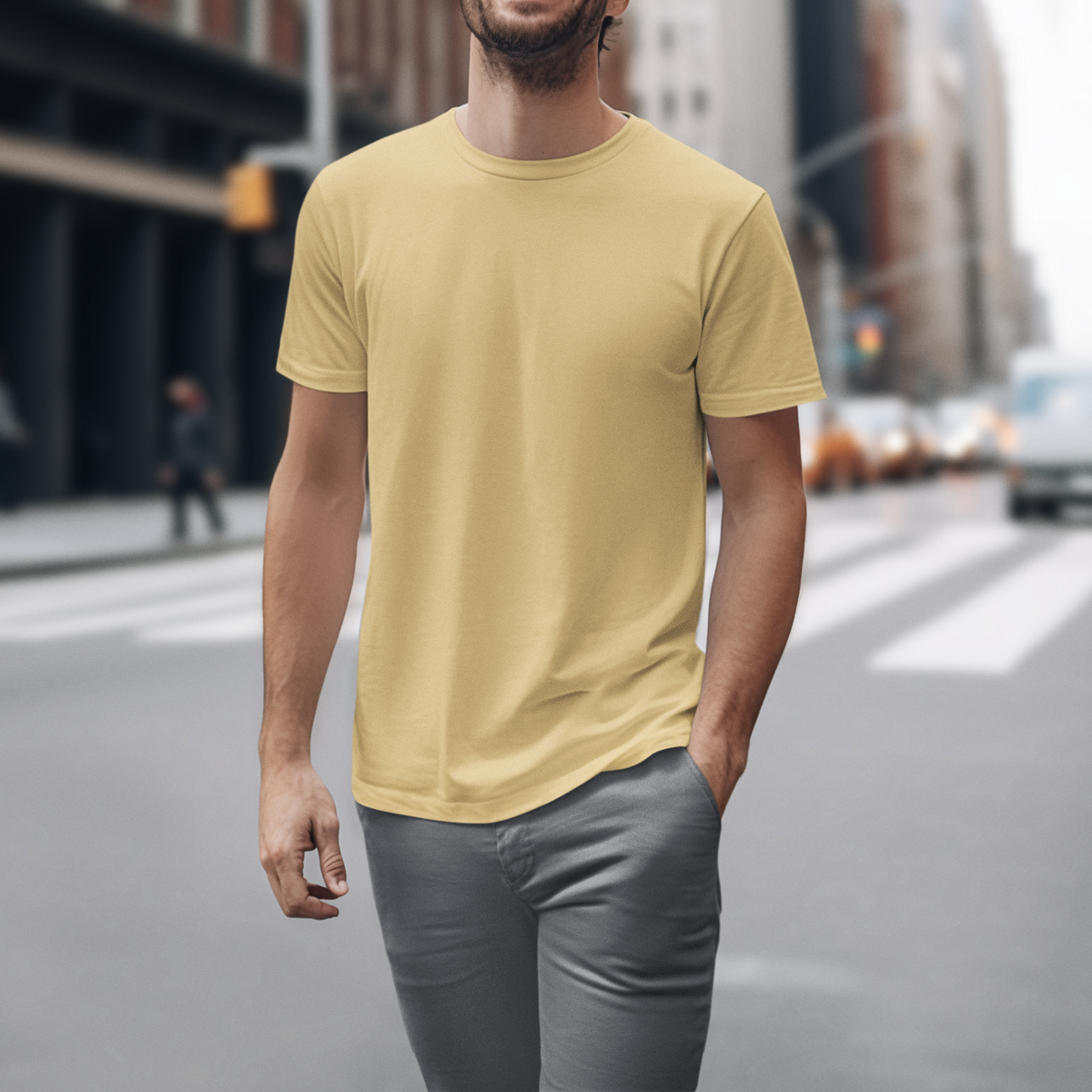 Gravitee Desert Dune beige Regular T-Shirt for Men – Atmospheric Elevations Collection | Gravitee Atelier