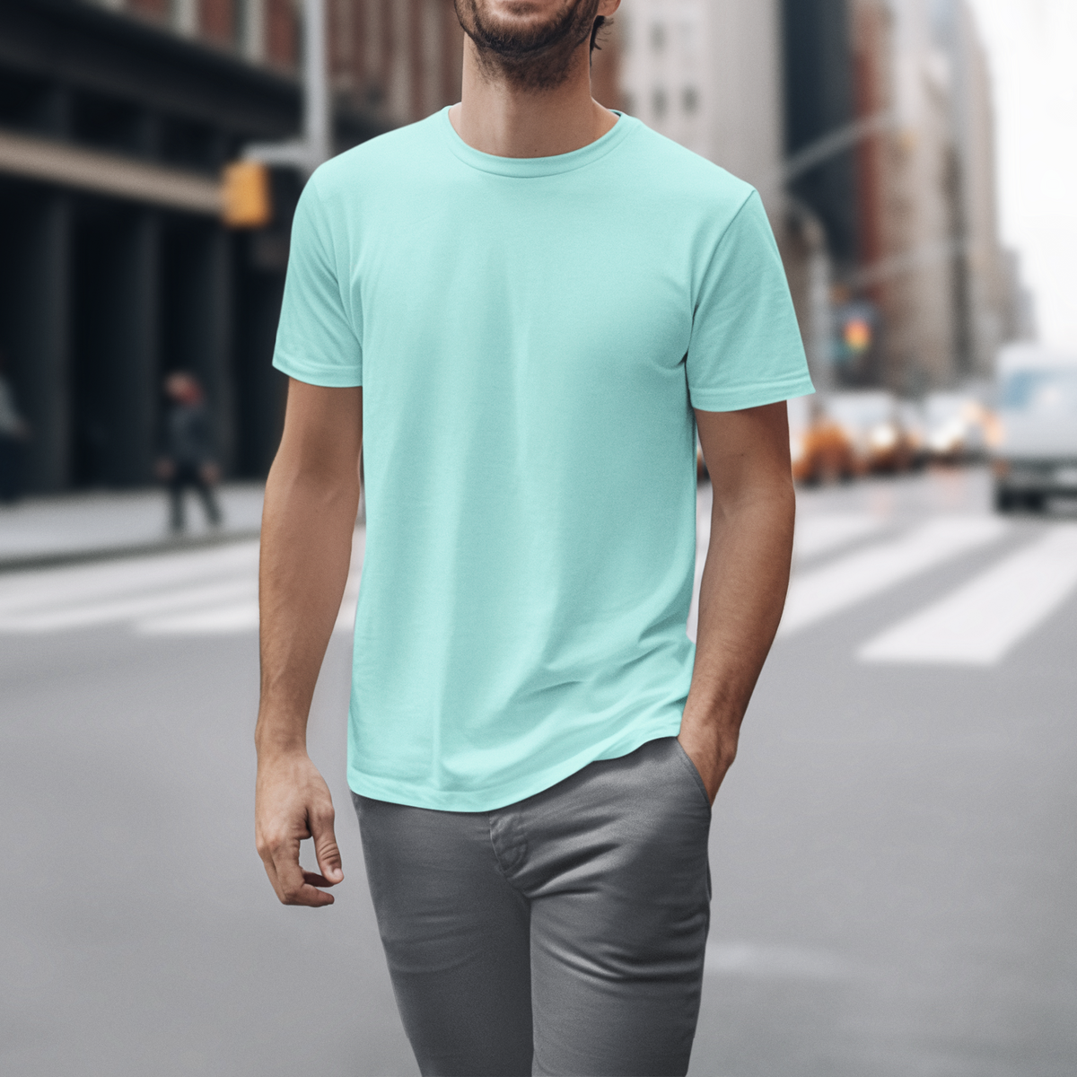 Gravitee Frosted Aqua Mint Regular T-Shirt for Men – Atmospheric Elevations Collection | Gravitee Atelier