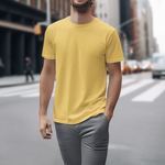 Gravitee Harvest Wheat yellow Regular T-Shirt for Men – Atmospheric Elevations Collection | Gravitee Atelier