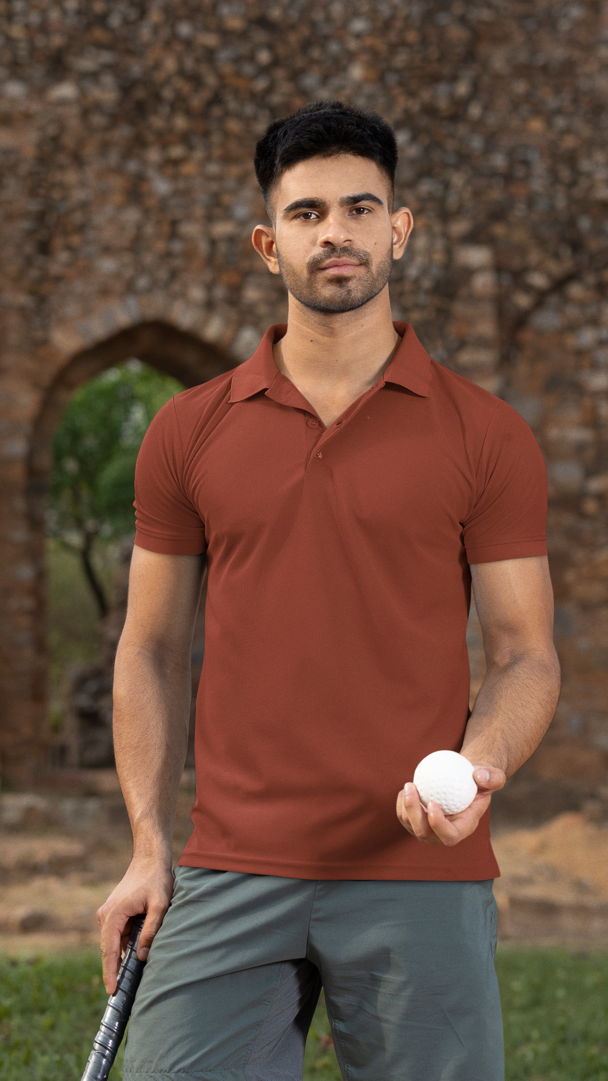 Gravitee Rustic Chestnut brown Regular Polo for Men – Classic Polo Collection | Gravitee Atelier