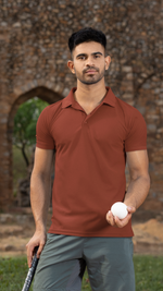 Gravitee Rustic Chestnut brown Regular Polo for Men – Classic Polo Collection | Gravitee Atelier