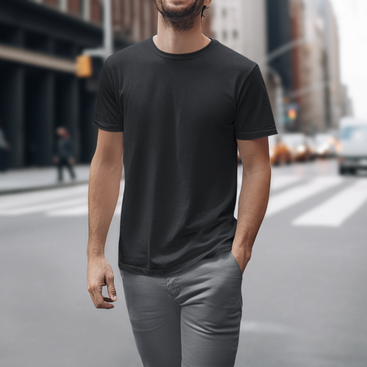 Gravitee Obsidian Night black Regular T-Shirt for Men – Earth Anchors Collection | Gravitee Atelier