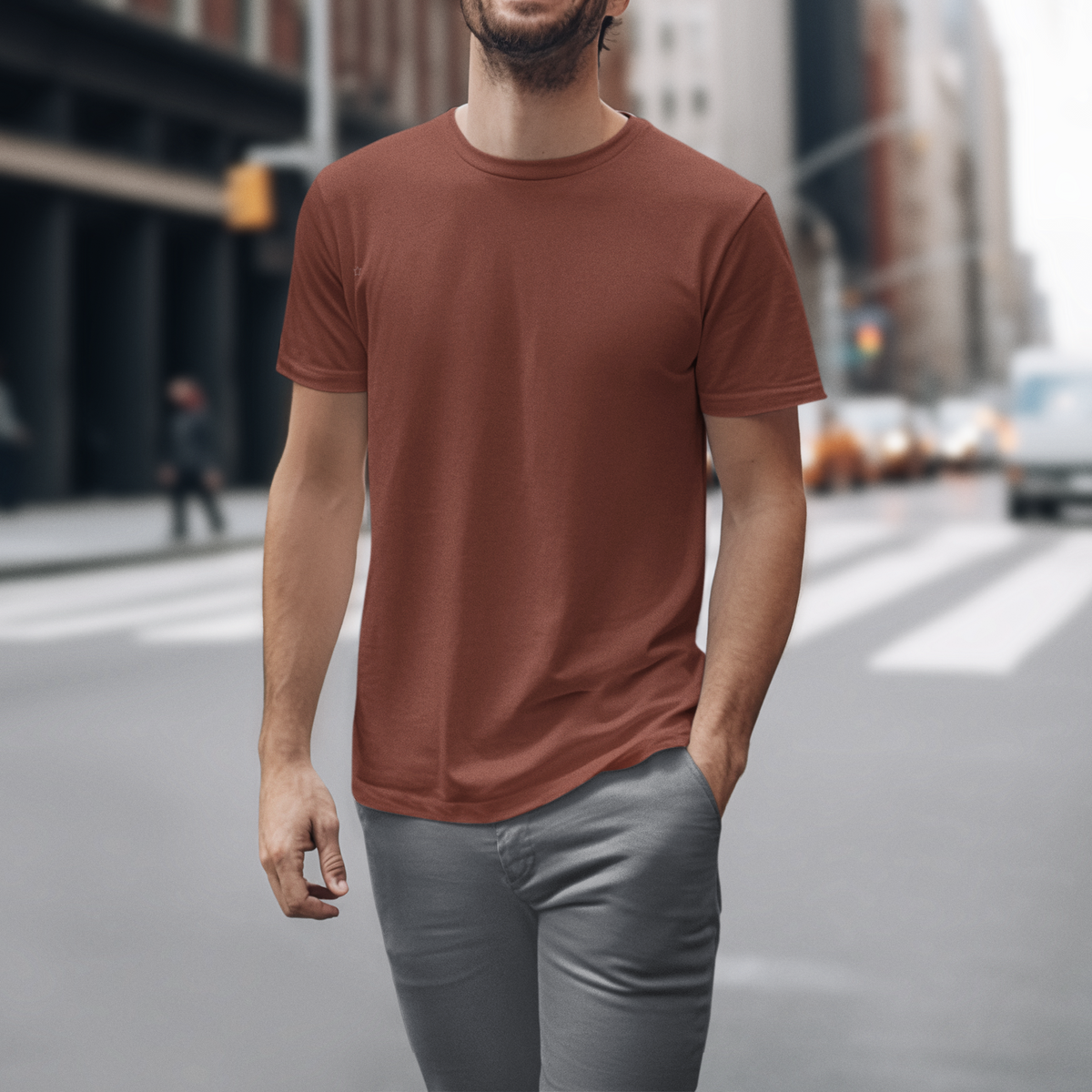 Gravitee Rustic Chestnut brown Regular T-Shirt for Men – Earth Anchors Collection | Gravitee Atelier