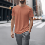 Gravitee Sunset Clay orange Regular T-Shirt for Men – Earth Anchors Collection | Gravitee Atelier