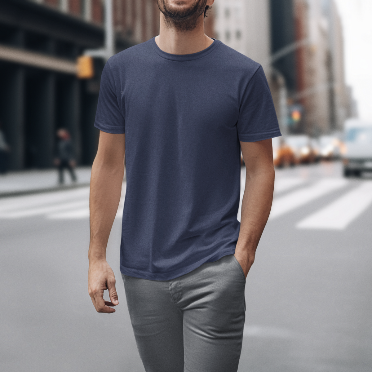 Gravitee Twilight Navy blue Regular T-Shirt for Men – Earth Anchors Collection | Gravitee Atelier