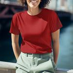 Gravitee Cherry Berry red Regular T-Shirt for Women – Earth Anchors Collection | Gravitee Atelier