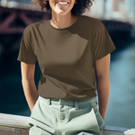 Gravitee Oak Bark Green Regular T-Shirt for Women – Earth Anchors Collection | Gravitee Atelier