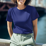 Gravitee Twilight Ocean blue Regular T-Shirt for Women – Earth Anchors Collection | Gravitee Atelier