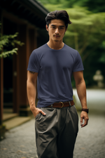 Gravitee Twilight Navy blue Regular T-Shirt for Men – Premium Supima Collection | Gravitee Atelier