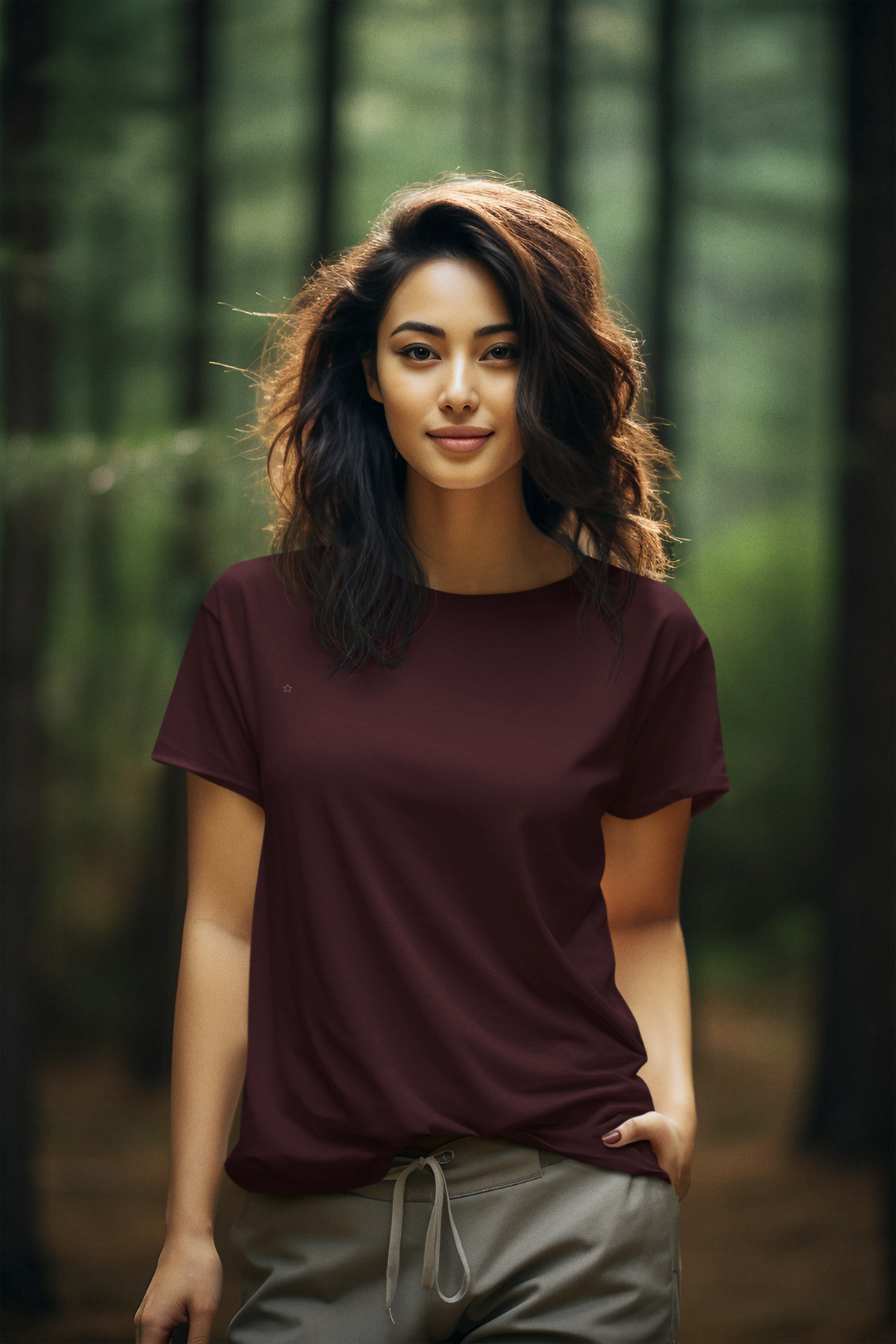 Gravitee Crimson Eclipse red Regular T-Shirt for Women – Premium Supima Collection | Gravitee Atelier